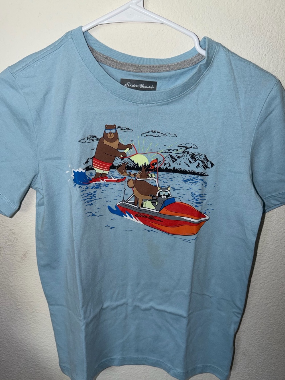 Eddie Bauer Sky Blue kids Graphic Swim Rash Guard